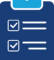 submission-form-icon Blue clipboard displaying a two-item completed checklist with checkmarks and lines of text.